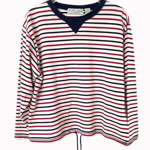 Vintage 90s Emerald Isle Striped Terry Cloth Pullover Sz L